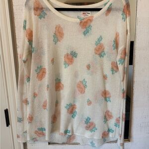Black Poppy Cream Floral Sweater